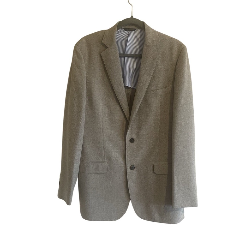 Brooks Brothers 1818 Fitzgerald Reba Blazer‎ 41L  Men Tan Tweed Two Button